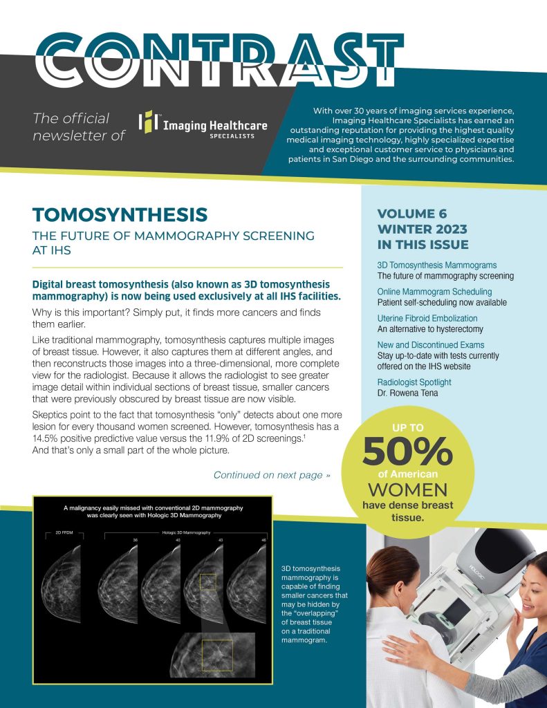 Winter 2023 Newsletter from Imaging Healthcare Specialists Imaging