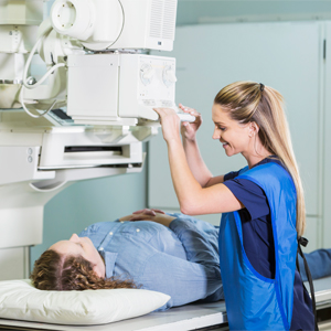 Patient getting an x-ray